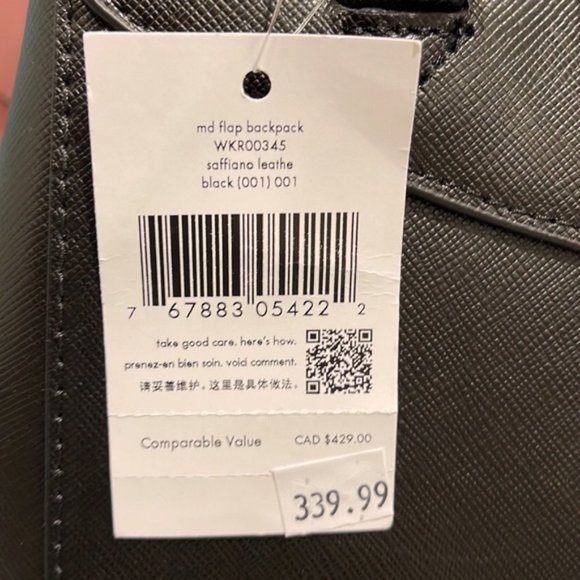 Kate Spade Lizzie Medium Flap Backpack Black - Picture 7 of 16